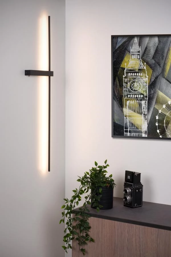 Lucide SEGIN - Wandlamp - LED - 1x10W 2700K - Zwart - sfeer 2